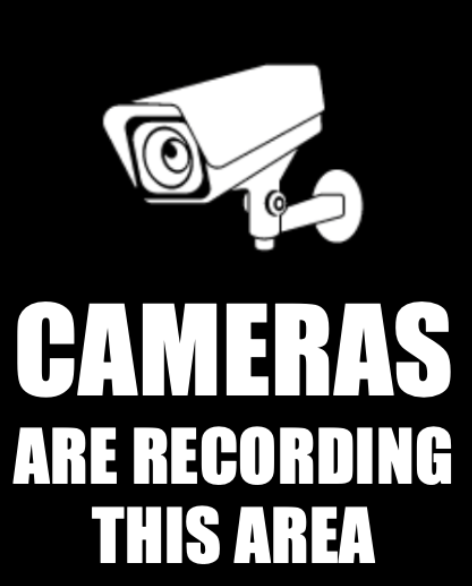 CAMERAS ARE RECORDING THIS AREA sign