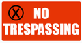NO TRESPASSING sign
