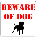 BEWARE OF DOG sign