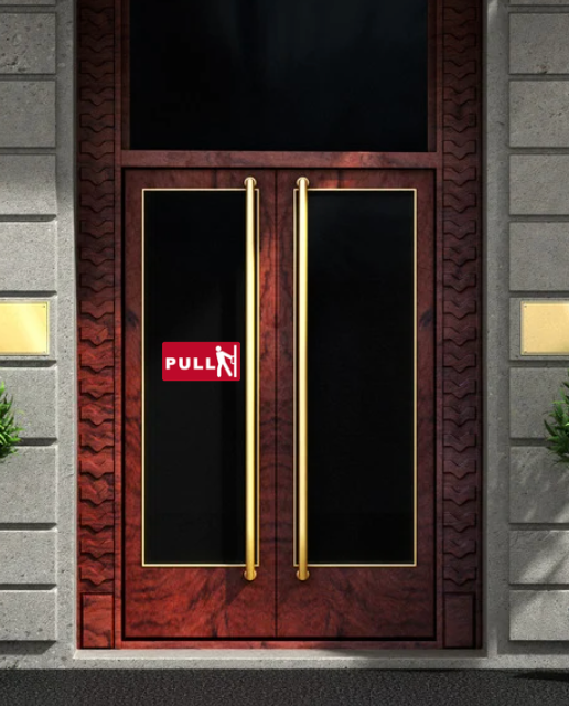 PUSH/PULL red/white Sign