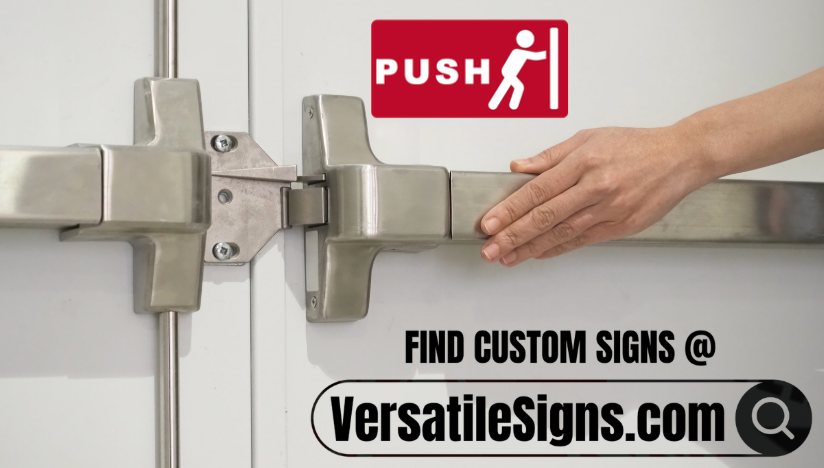 PUSH/PULL red/white Sign