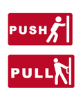 PUSH/PULL red/white Sign