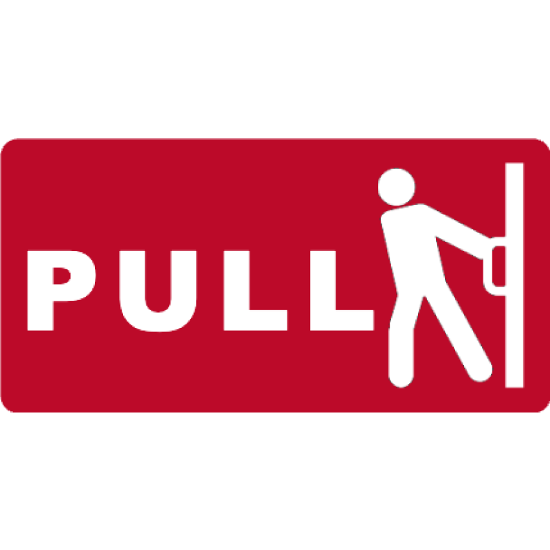 PUSH/PULL red/white Sign